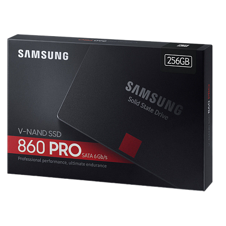 2.5" SATA SSD  256GB Samsung 860 PRO "MZ-76P256BW" [R/W:560/530MB/s, 100K IOPS, MJX, VNAND 2bit MLC]