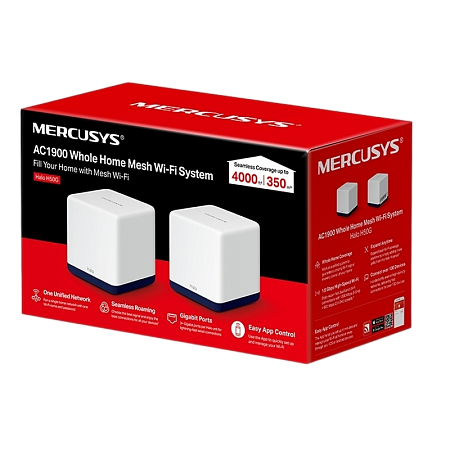 Whole-Home Mesh Dual Band Wi-Fi AC System MERCUSYS, "Halo H50G(2-pack)", 1900Mbps,MU-MIMO,Gbit Ports