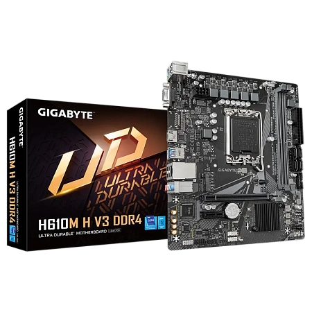 Материнская плата Gigabyte H610M H V3 DDR4, LGA1700, Intel H610, Micro-ATX