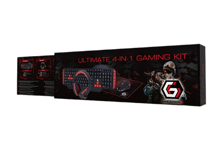 Gaming Keyboard & Mouse & Mouse Pad & Headset Gembird GGS-UMG4-02, US Layout, USB/3.5mm 