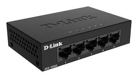 Сетевой коммутатор D-Link DGS-1005D, 5x 10/100/1000 Мбит/с