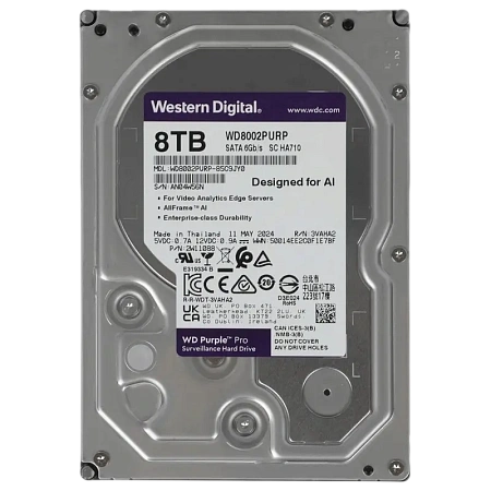 Жесткий диск Western Digital WD Purple Pro, 3.5", 8 TБ <WD8002PURP>