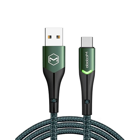 Mcdodo Cable Magnificence Series USB-A to Lightning with Switching LED 1.2m 2.0A, Green