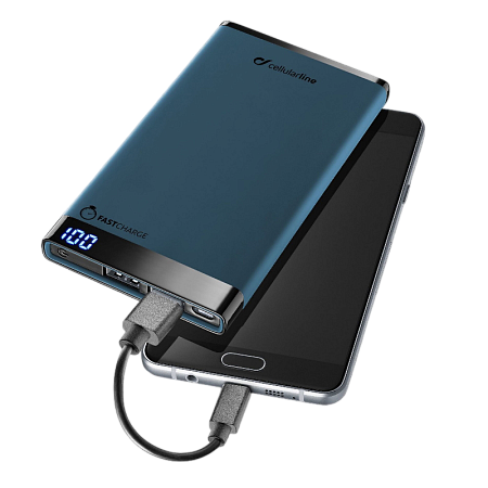 Портативное зарядное устройство Cellularline FreePower Slim 6000, 6000мА·чmAh, Синий