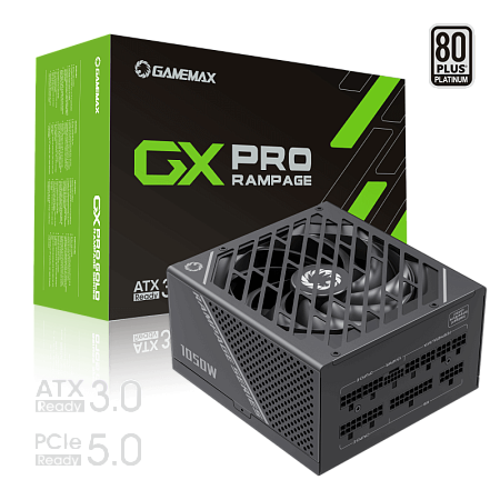 Power Supply ATX 1050W GAMEMAX GX-1050 PRO, 80+ Platinum, 135mm, Active PFC, SR+LLC+DC/DC, ATX 3.1, 