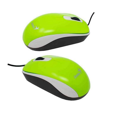 Mouse Genius DX-110, 1000 dpi, 3 buttons, Ambidextrous, 85g, 1.5m, USB, Green