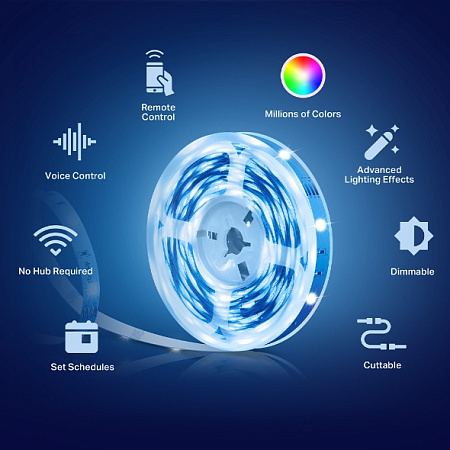 TP-LINK "Tapo L900-5", Smart Wi-Fi LED Dimmable Strip, Multicolor, 5 Meters