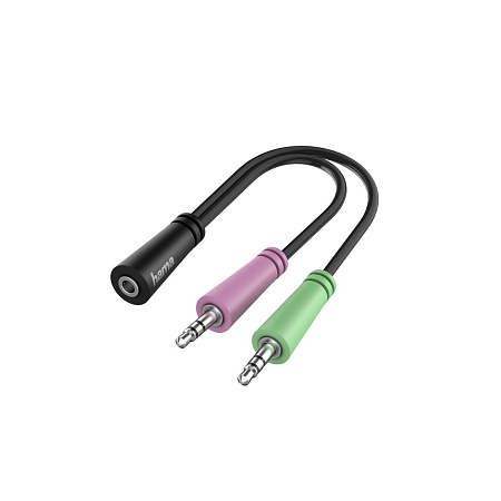 Hama 200351 Audio Adapter, 2 x 3-pin 3.5 mm Jack Plug - 4-pin 3.5 mm Jack Headset,usb ,micro ,iphone, 3.5, tupe-c, тюльпаны