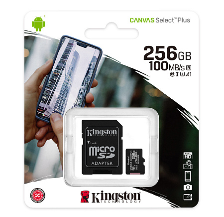 256GB microSD Class10 UHS-I + SD adapter  Kingston Canvas Select PLUS, 600x, Up to: 100MB/s, клавиатуры ,мышки ,веб камера ,коврики ,флешки , 16gb, 32gb,64gb,128gb,256gb,512,microsd,sd