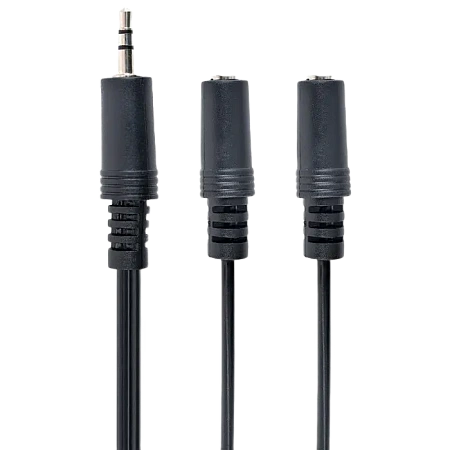 Аудиокабель Cablexpert CCA-415, 3.5mm 3-pin (M) - 2x 3.5mm 3-pin (F), 5м, Чёрный,usb ,micro ,iphone, 3.5, tupe-c, тюльпаны
