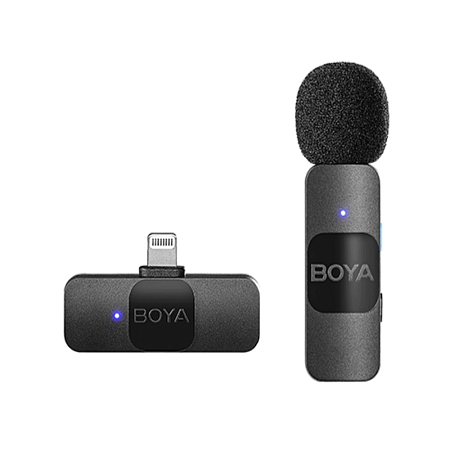 Boya Wireless Microphone Ultracompact 2.4GHz System (BY-V1) Lightning Jack, Black