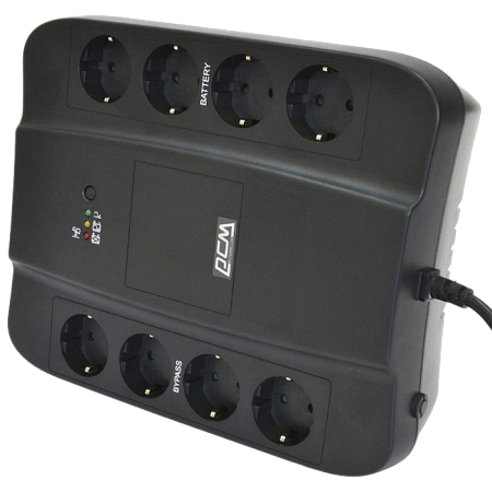 UPS  Ultra Power  850VA/480W, (3 steps of AVR, CPU controlled), USB, 8 Schuko, 2 IEC, plastic case