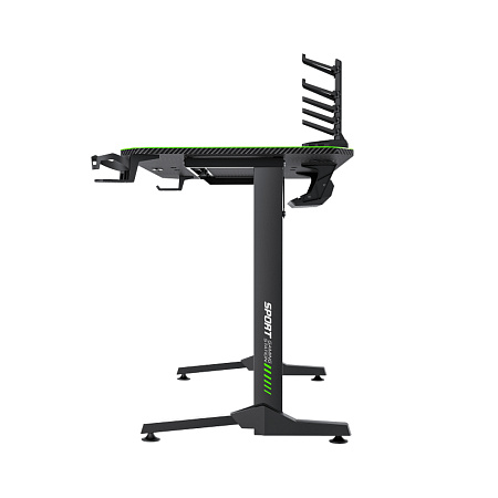 Gaming Desk Gamemax D140-Carbon, 140x60x75cm, Headsets hook, Cup holder, Cable managment