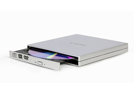 External Slim DVD-RW Drive Gembird "DVD-USB-02-SV", Silver, (USB2.0)