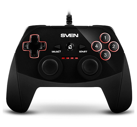 Gamepad SVEN GC-250, 4 axes, D-Pad, 2 mini joysticks, 11 buttons, Vibration feedback, USB, Black Gamepad SVEN GC-250, 4 axes, D-Pad, 2 mini joysticks, 11 buttons, Vibration feedback, USB, Black
