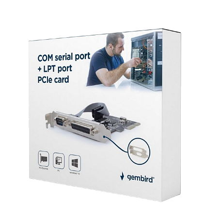 PCI-Express to 1xSerial port & 1xParallel port, Gembird "PEX-COMLPT-01", add-on card