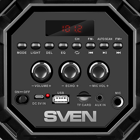 Speakers SVEN "PS-550" 36w, Black, Bluetooth, microSD, FM, AUX, USB, power:2000mA, USB, DC5V