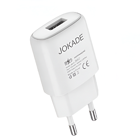 Jokade Wall Charger Single Port 3A Zuochong, White