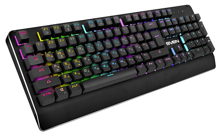 Gaming Keyboard SVEN KB-G9700, Mechanical, Red SW, Metal plate, Anti-Ghosting, RGB, 1.8m, USB, EN/RU Gaming Keyboard SVEN KB-G9700, Mechanical, Red SW, Metal plate, Anti-Ghosting, RGB, 1.8m, USB, EN/RU