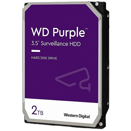 3.5" HDD  2.0TB-SATA - 256MB  Western Digital " Purple (WD22PURZ)", Surveillance, CMR
