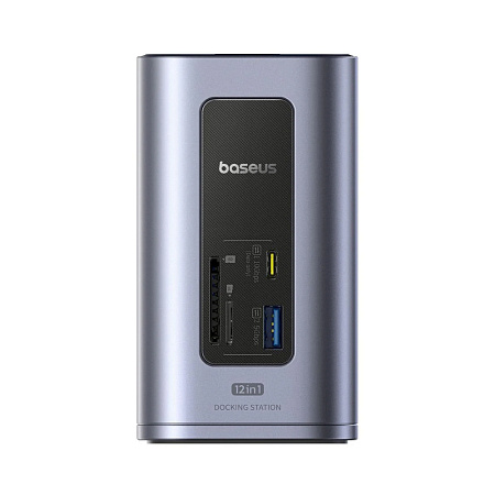 Baseus DS Type-C to 2*HDMI 4K@60Hz+2*USB-C (10Gbps)+2*USB-A (5Gbps)+2*USB-A (480Mbps)+1*RJ45+SD/TF 3.0+1*USB-C (PD), Space Grey