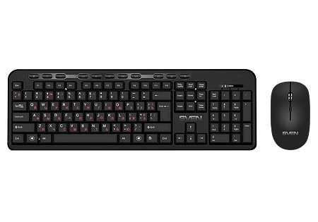 Wireless Keyboard & Mouse SVEN KB-C3200W, Multimedia, Splash proof, Battery indicator, 1600 dpi, 4 b Wireless Keyboard & Mouse SVEN KB-C3200W, Multimedia, Splash proof, Battery indicator, 1600 dpi, 4 b