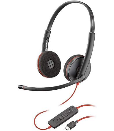 Headset Poly Plantronics Blackwire C3220, Binaural, Wired, USB-A, 20Hz/20kHz, Noise Cancelling, Nois