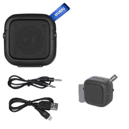 Speakers SVEN "PS- 48" Black, Bluetooth, 5W, TWS, Bluetooth, FM, USB, microSD, 500mA*h Speakers SVEN "PS- 48" Black, Bluetooth, 5W, TWS, Bluetooth, FM, USB, microSD, 500mA*h