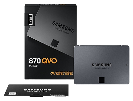 2.5" SATA SSD 4.0TB Samsung  870 EVO "MZ-77E4T0BW" [R/W:560/530MB/s, 98K IOPS, MGX, V-NAND 3bit MLC]