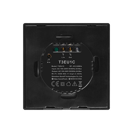 Sonoff Wi-Fi Smart Touch Wall Switch TX Series 1-Gang (Neutral Wire), Black Sonoff Wi-Fi Smart Touch Wall Switch TX Series 1-Gang (Neutral Wire), Black