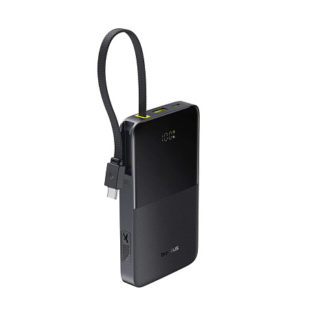 Baseus Power Bank 10000mAh 22.5W with Cable Type-C 0.3m, EnerFill FC51 Bipow2 Pro Digital Display , Cosmic Black