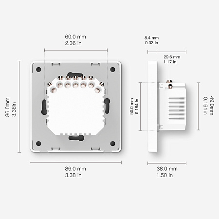 Moes Zigbee Star Ring Smart Push Button Switch 2 Gang (Neutral Required), Grey