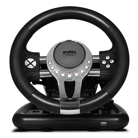 Wheel  SVEN GC-W800, 10", 180 degree, Pedals, Tiptronic, 2-axis, 12 buttons, Vibration feedback, USB