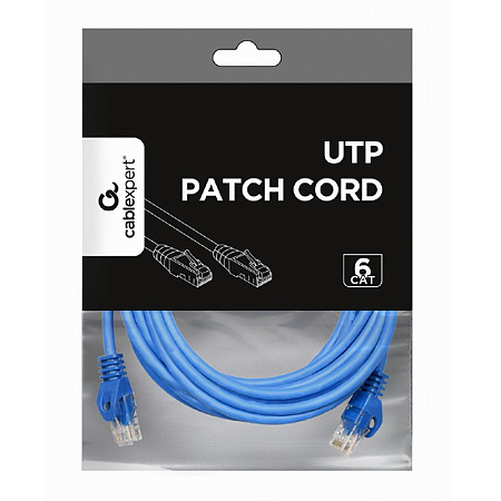 Patch Cord Cat.6U  3m, Blue, PP6U-3M/B, Cablexpert, Stranded Unshielded 