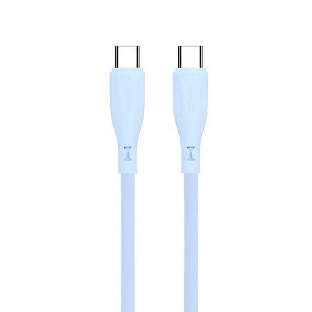 Yesido Cable Liquid Silicone Series Type-C to Type-C 60W 1m, Blue