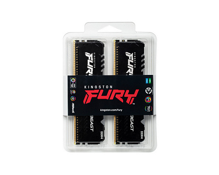 16GB DDR4-3200MHz  Kingston FURY Beast RGB (Kit of 2x8GB) (KF432C16BBAK2/16), CL16-18-18, 1.35V, BLK