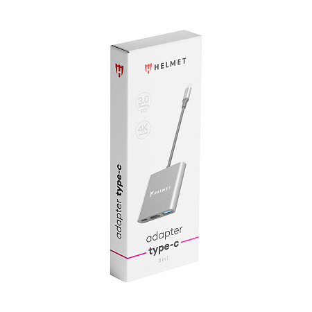 Helmet Adapter Type-C to USB3.0+HDMI+PD, HC-04, Grey