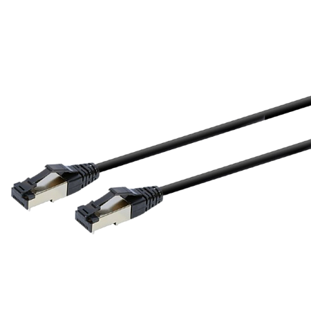 Patch Cord Cat.8  0.5m, Black, PP8-LSZHCU-BK-0.5M, Cablexpert, Low Smoke Zero Halogen (LSZH)