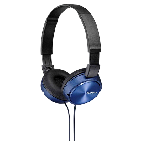 Headphones  SONY  MDR-ZX310APL, Mic on cable,  4pin 3.5mm jack L-shaped, Cable: 1.2m, Blue