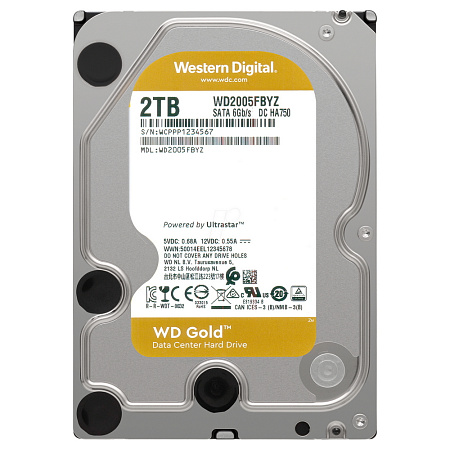 3.5" HDD  2.0TB-SATA-128MB Western Digital  "Gold (WD2005FBYZ)", Enterprise, CMR, 2.5M (MTBF)