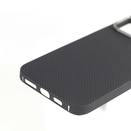 VANTA Case Carbon Ring Plain 600D Magsafe  for  iPhone 16 Pro, Plain Black