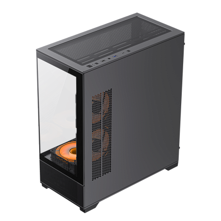 Case ATX GAMEMAX VISTA AB, w/o PSU, 0.6mm, 6x120mm ARGB, ARGB Hub, RC, Front&Side Tempered Glass, 1x