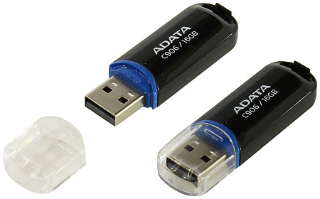 USB Flash накопитель ADATA C906, 16Гб, Черный/Синий