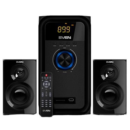 Speakers SVEN "MS-2051" SD-card, USB, FM, remote control, Bluetooth, Black, 55w/30w + 2x12.5w/2.1