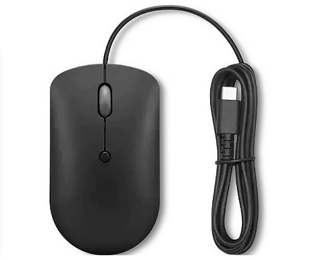 Lenovo 400 USB-C Compact Wired Mouse, Black (GY51D20875)