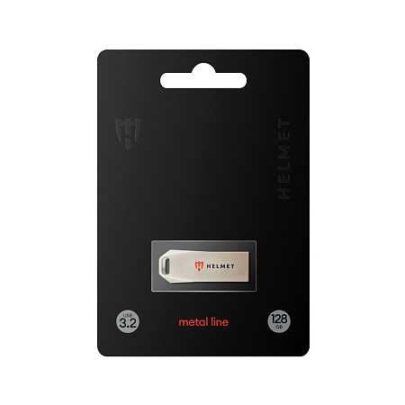 Helmet USB Drive 3.2 Metal Line 128 GB, Silver