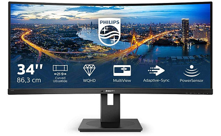 34" PHILIPS 345B1C, Black, VA-Curved, 3440x1440,100Hz,5ms,300cd,DCR80M:1,DP+HDMI+USB,KVM,Spkrs,Pivot 34" PHILIPS 345B1C, Black, VA-Curved, 3440x1440,100Hz,5ms,300cd,DCR80M:1,DP+HDMI+USB,KVM,Spkrs,Pivot