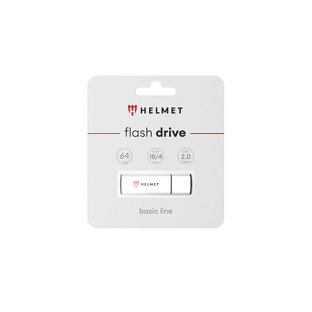 Helmet USB Drive 2.0 Basic Line 64 GB, Silver