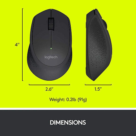 Wireless Mouse Logitech M330 Silent Plus, 1000 dpi, 3 buttons, Ergonomic, 78g., 1xAA, 2,4Ghz, Black Wireless Mouse Logitech M330 Silent Plus, 1000 dpi, 3 buttons, Ergonomic, 78g., 1xAA, 2,4Ghz, Black