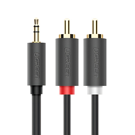 UGREEN Cable Audio/AUX 3.5mm Male to 2xRCA Male 1.5M | AV102, Gray UGREEN Cable Audio/AUX 3.5mm Male to 2xRCA Male 1.5M | AV102, Gray